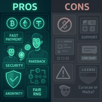 Pros and Cons Crypto Casinos
